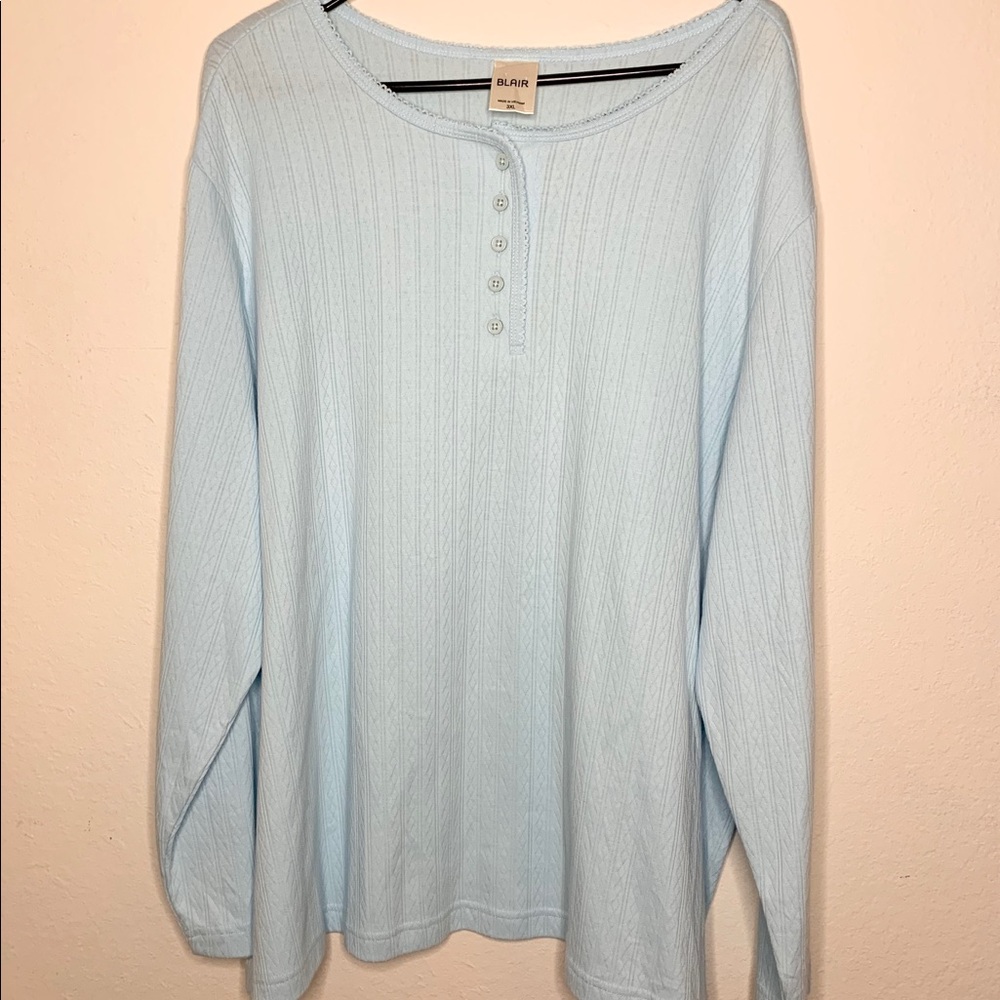 BLAIR light blue soft long sleeve shirt